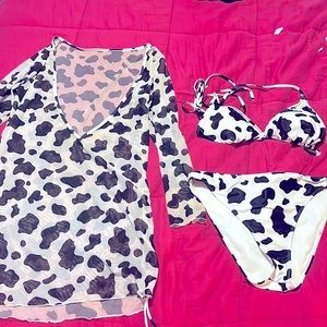 plus size cow print swimsuit